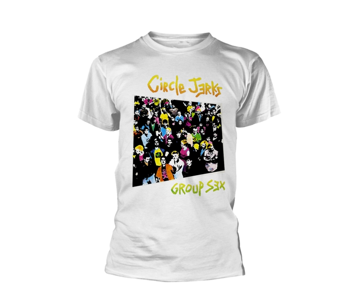 CIRCLE JERKS - GROUP SEX (WHITE) T-SHIRT ***
