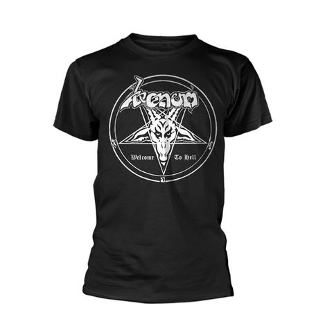 VENOM WELCOME TO HELL (WHITE) T-SHIRT, FRONT & BACK PRINT ***