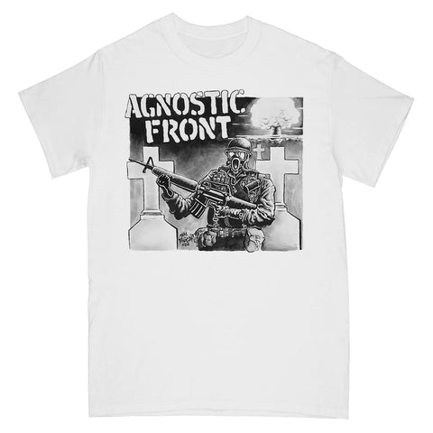 AGNOSTIC FRONT "GAS MASK (WHITE)" - T-SHIRT ***PRE ORDER***