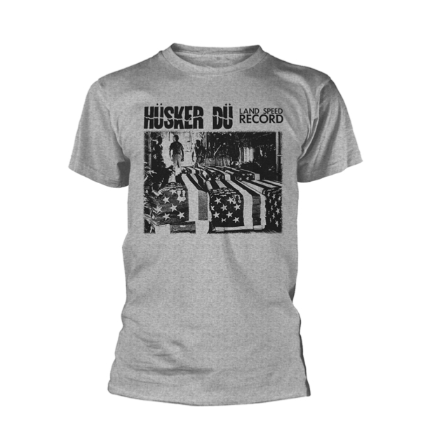 HUSKER DU LAND SPEED RECORD (GREY) T-SHIRT ***