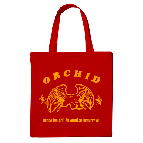 ORCHID "DANCE TONIGHT! REVOLUTION TOMORROW!" RED TOTE BAG ***PRE ORDER***
