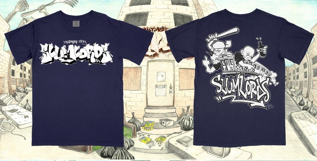 SLUMLORDS  'Graffiti / Kentax' Navy Gildan TSHIRT ***PRE ORDER***