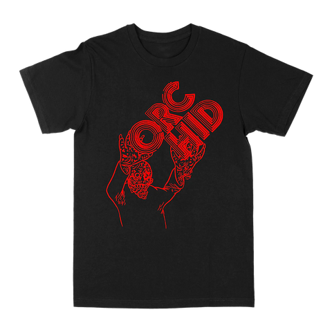 ORCHID "HUMANOID: RED" BLACK T-SHIRT ***PRE ORDER***