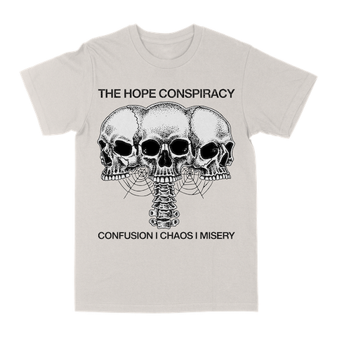 THE HOPE CONSPIRACY "CCM: DEATH TRAITORS SKULLS" VINTAGE WHITE T-SHIRT ***PRE ORDER***